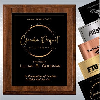 4.25"x6" Cherry Finish Wood Plaque w/ Single Engraved Plate