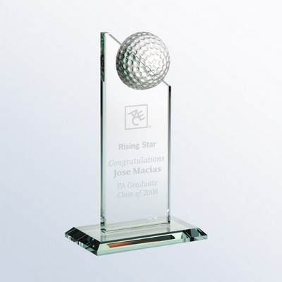 6 1/2" Jade Glass Golf Pinnacle Award