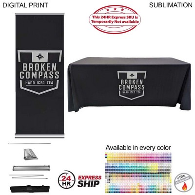 24Hr Express Ship Deluxe Trade Show Package, Deluxe Retractable Banner+Premium Sublimated tablecloth