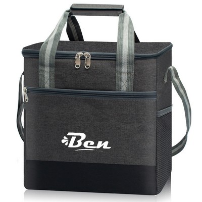 Large Double-Handle Oxford Cooler Crossbody Bag
