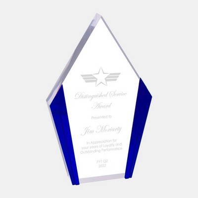 Diamond Acrylic with Blue Edges Award (Small)