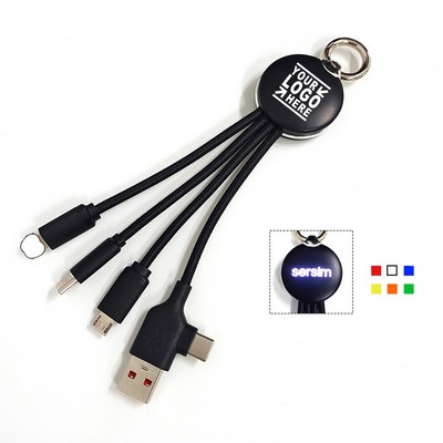 5" 1 Light Up Charging Cable w/ Keychain