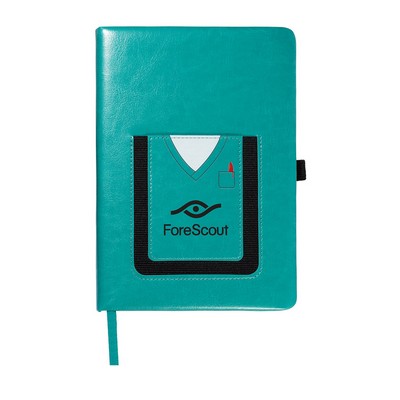 Medical Theme Journal Notebook With Cell Phone Pocket 5.8" X 8.3"