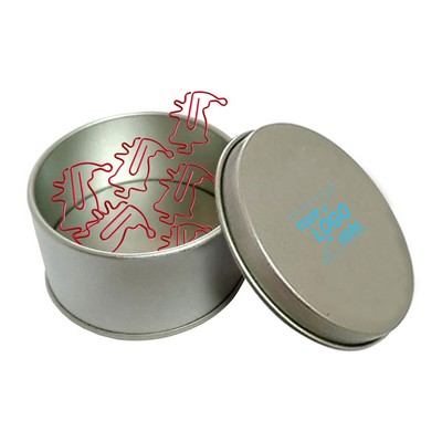 Santa Claus Paper Clips w/Tin Container