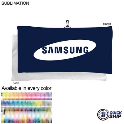 48 Hr Quick Ship - Oversized Golf Towel in Microfiber Terry, w/Black Hook, Sublimated (20"x40")