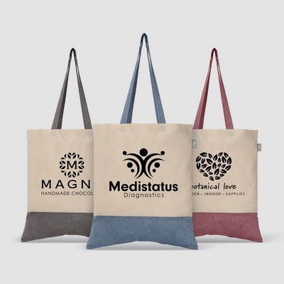 Quebec - 5 oz. Two-Tone Recycled Cotton Tote - Silkscreen