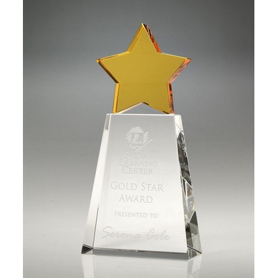 Golden Star Crystal Award, 7"H