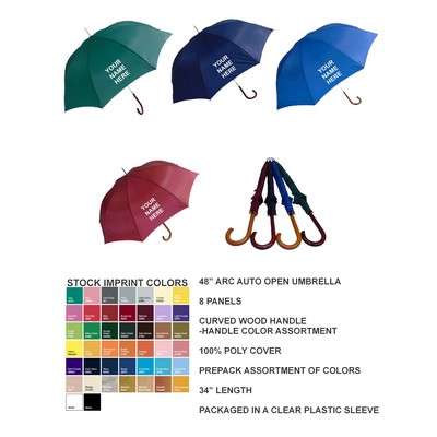 48" Arc Metalshaft With Curved Wood Handle - ASSORTED PREPACK