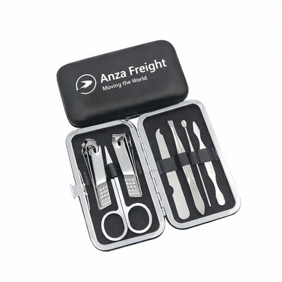 Premium 7 Pieces Manicure Set in Leather case (Steel Material Thickness 0.04inch)