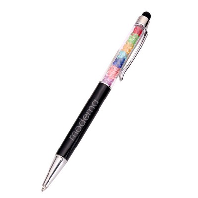 Laser Engraved Crystal Metal Touch Biro Pen