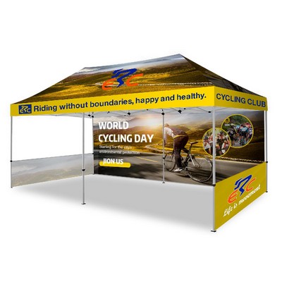 Custom Printed Pop Up Tent Kit, Full And 2 Half Walls