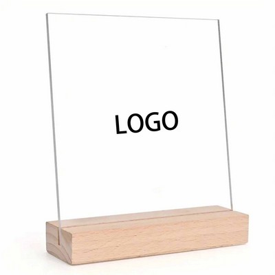 Acrylic Display Stand with Wood Base