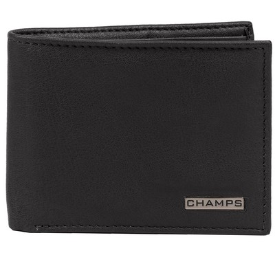 Champs Luggage Black Label Bi-Fold Wallet Size 4.5"X3.5"X - Black