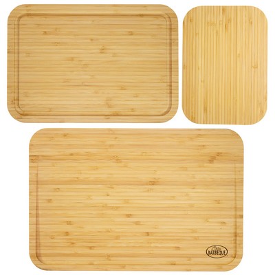 3Pc Bamboo Cutting & Serving Board Set