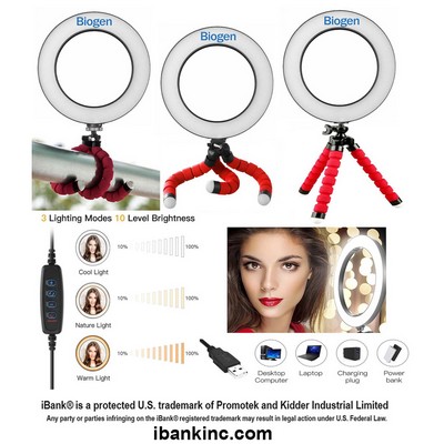 iBank ® 8" Ring Light with Tripod Stand (Red)