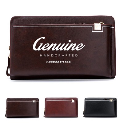 Men's Pu Leather Handheld Wallet