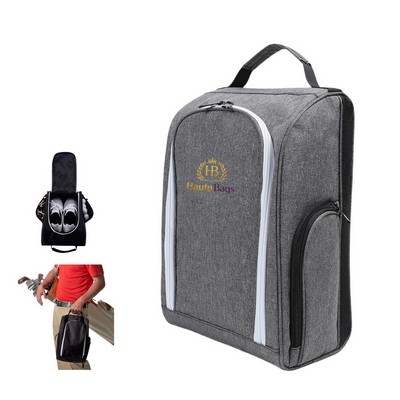 Golf Shoe Bag with Outside Pockets and Carry Handle