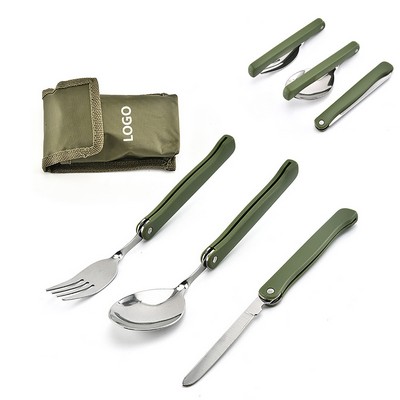 Spoon Fork Knife Camping Foldable Utensils Set
