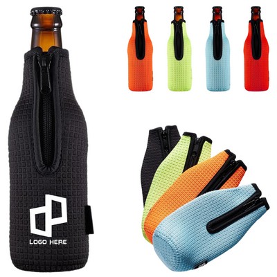 Neoprene Insulated Wine Cooler Bag W/ Zipper