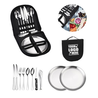 Portable Camping Essentials Stainless Steel Cutlery Set