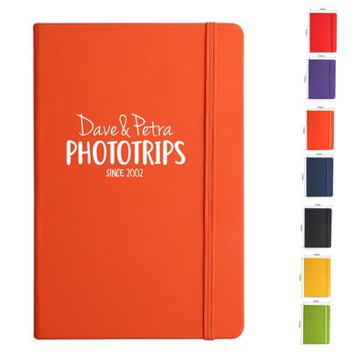 PU Leather Notebook with Elastic Band and Ribbon Bookmark
