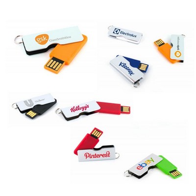 Mini Wide Body Swivel USB Flash Drive - 128 MB
