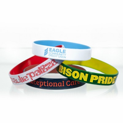 1/2" Rush Dual Layered Silicone Wristband