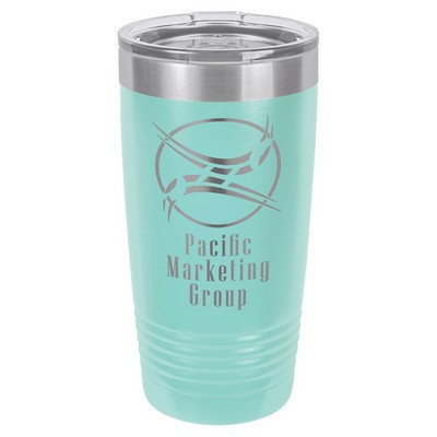 Polar Camel 20 oz. Teal Vacuum Insulated Ringneck Tumbler with Clear Lid