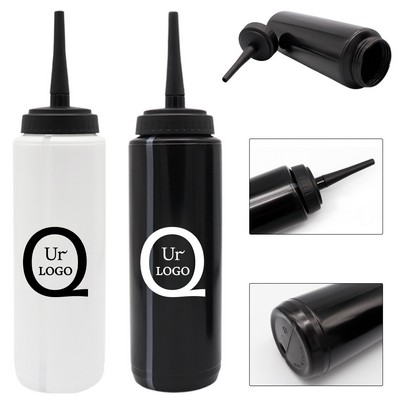 33.81Oz Plastic Sports Water Bottle W/ Long Straw