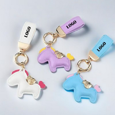 Leather Horse Keychain