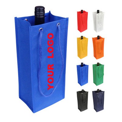 Non-Woven Wine Bag With Rope Handle