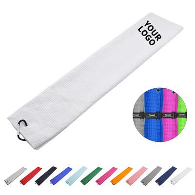 Microfiber Golf Towel With Carabiner Attachment