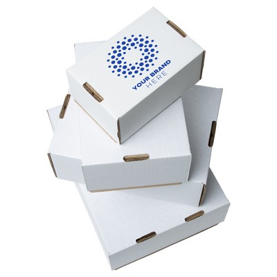 One Color White Display Mailer Box w/Outside Imprint (12" x 9" x 4")
