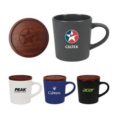 16 Oz. Ceramic Mug w/Lid & Coaster