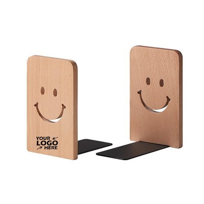 Smiley Beech Book Ends