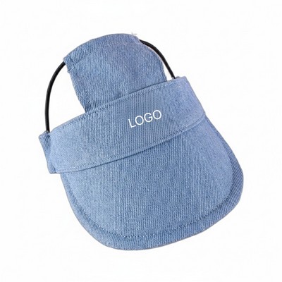 Denim Pet Sun Hat Cartoon Embroidered Visor for Cats and Small to Large Dogs
