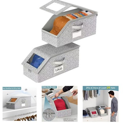 Baseball Cap Storage Box With Viewing Window