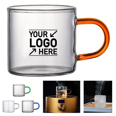 Clear Glass Mug with Color Handle