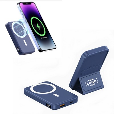 Magnetic Wireless Power Bank with Foldable Stand