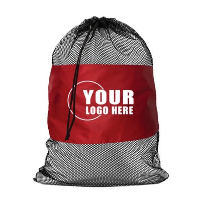 Oxford Fabric Mesh Drawstring Storage Bag