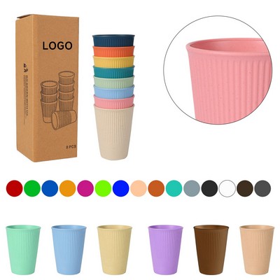 4 Pcs Custom Wheat Straw Cup Set
