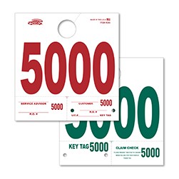 5000-5999 Heavy Stock Side Padded Dispatch Number Tag