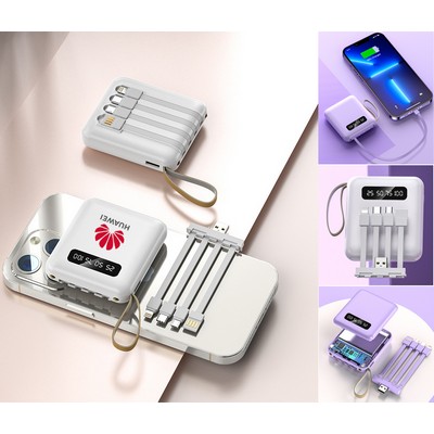 5000mAh Power Bank with Built in Cable