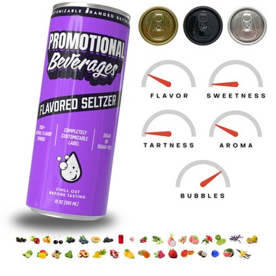 Customizable Flavored Seltzer Water 8.4oz or 12oz