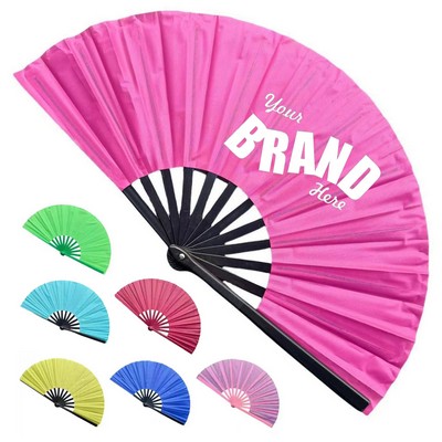 Large Fabric Folding Clack Fan w/ Plastic Ribs