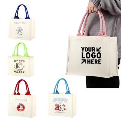 12x10x5" Custom Imprinted Canvas Tote Bag