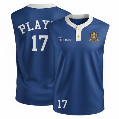 Men's Sublimated 2 Button Sleeveless Baseball Jersey 200 GSM