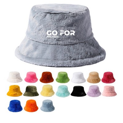 Winter Warm Fuzzy Bucket Hats for Women