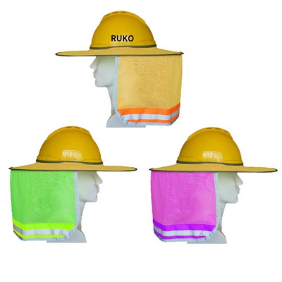 Reflective Hard Hat Sun Shield with Mesh Vents - Polyester Neck Shade