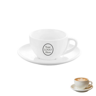 6.76 Oz. Porcelain Coffee Cups with Saucer Gift Set